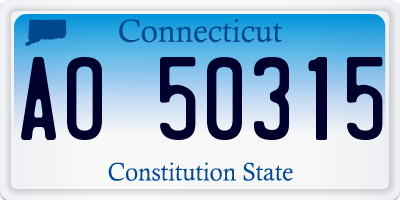 CT license plate AO50315