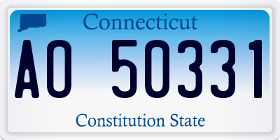 CT license plate AO50331