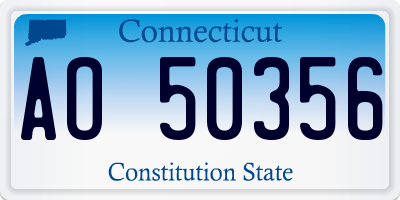 CT license plate AO50356
