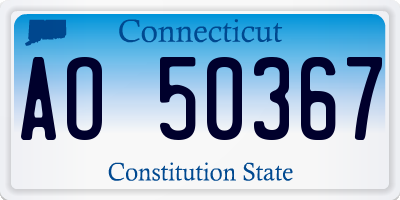 CT license plate AO50367