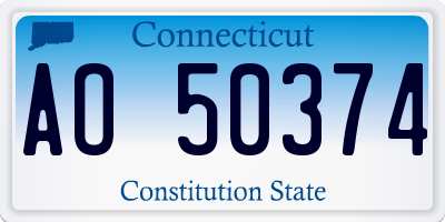 CT license plate AO50374