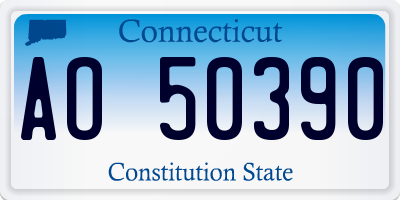 CT license plate AO50390