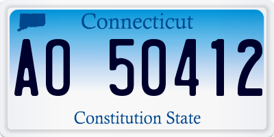 CT license plate AO50412