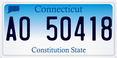 CT license plate AO50418
