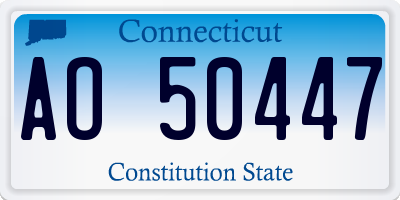 CT license plate AO50447