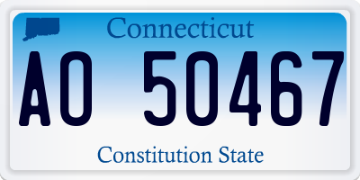 CT license plate AO50467