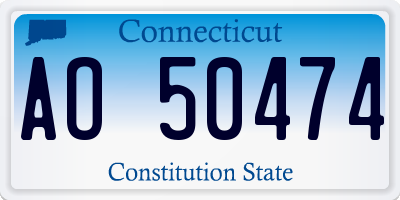 CT license plate AO50474