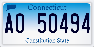 CT license plate AO50494