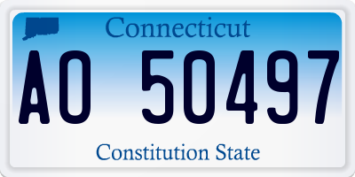 CT license plate AO50497