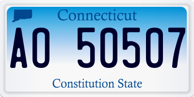 CT license plate AO50507