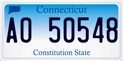 CT license plate AO50548