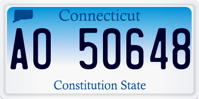 CT license plate AO50648