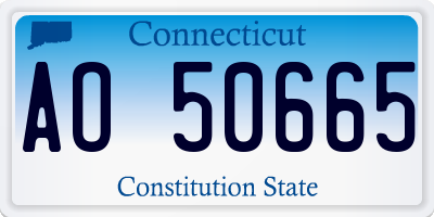 CT license plate AO50665