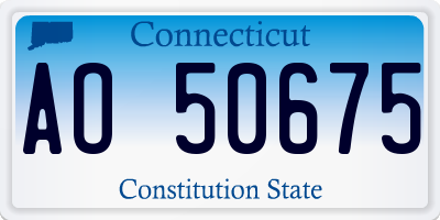 CT license plate AO50675
