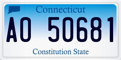 CT license plate AO50681
