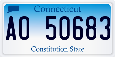 CT license plate AO50683