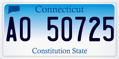 CT license plate AO50725