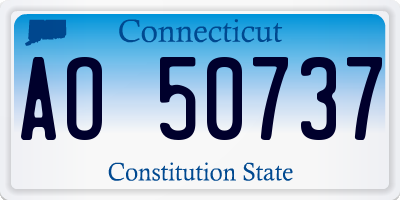 CT license plate AO50737
