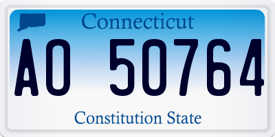 CT license plate AO50764