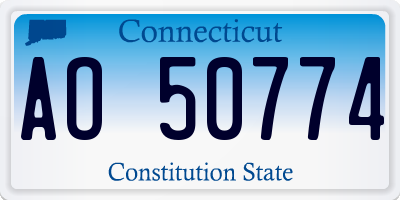 CT license plate AO50774
