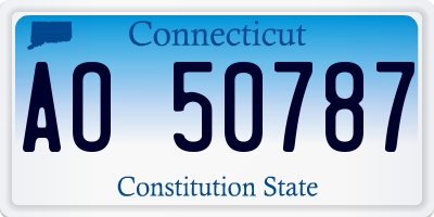 CT license plate AO50787