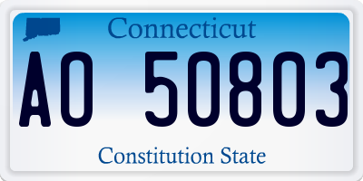 CT license plate AO50803