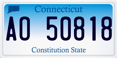 CT license plate AO50818
