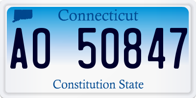 CT license plate AO50847