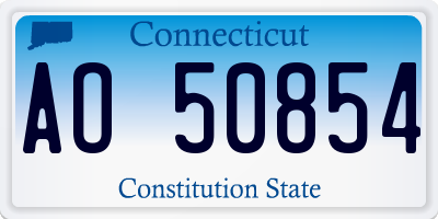 CT license plate AO50854