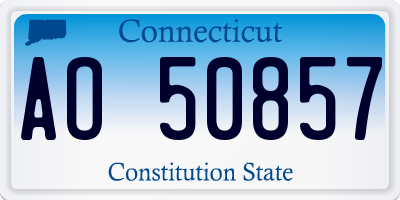 CT license plate AO50857