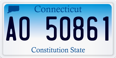 CT license plate AO50861