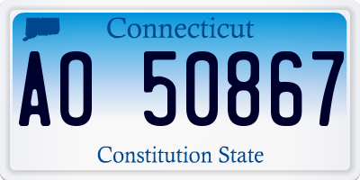 CT license plate AO50867