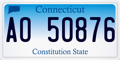 CT license plate AO50876