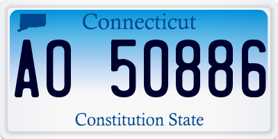CT license plate AO50886