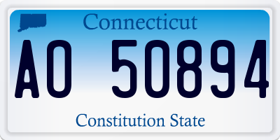 CT license plate AO50894