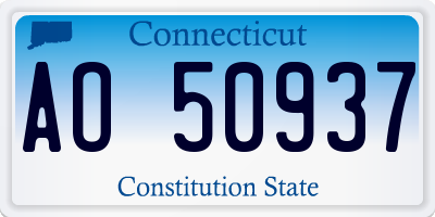 CT license plate AO50937