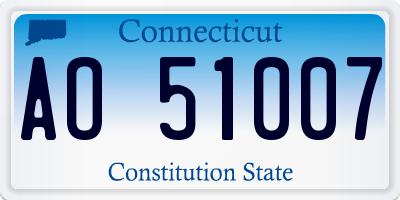 CT license plate AO51007