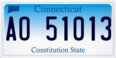 CT license plate AO51013