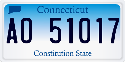 CT license plate AO51017
