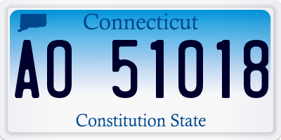 CT license plate AO51018