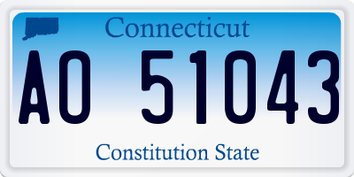 CT license plate AO51043