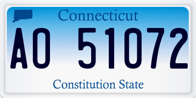 CT license plate AO51072