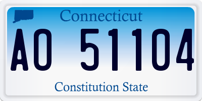 CT license plate AO51104
