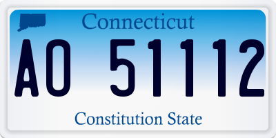 CT license plate AO51112