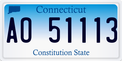 CT license plate AO51113