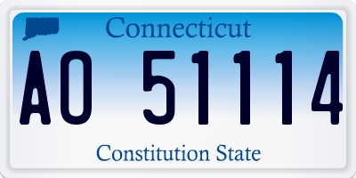 CT license plate AO51114