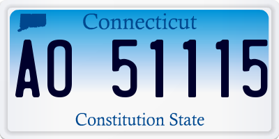 CT license plate AO51115