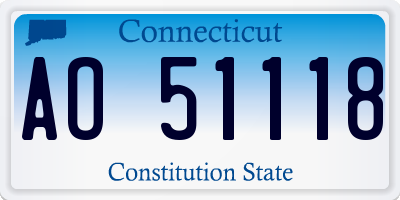 CT license plate AO51118