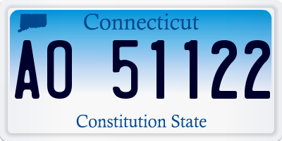 CT license plate AO51122