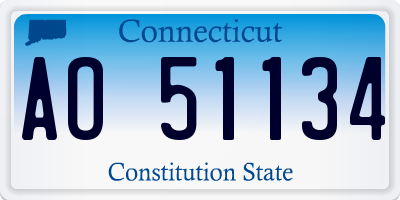 CT license plate AO51134